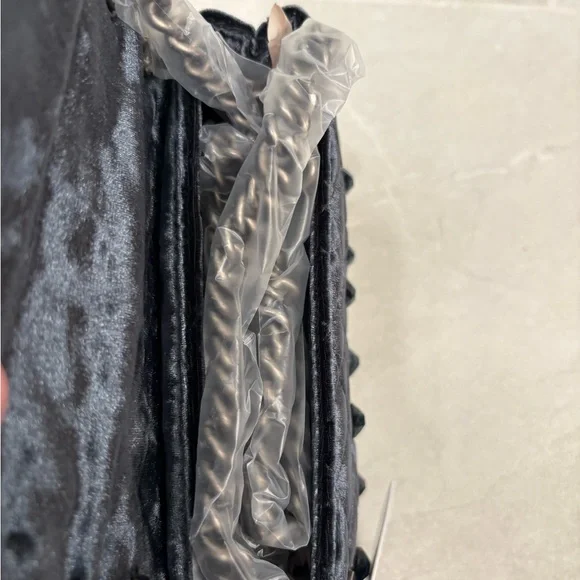 Kurt Geiger Gunmetal Grey Mini Velvet Brixton Shoulder Bag - Picture 10 of 13